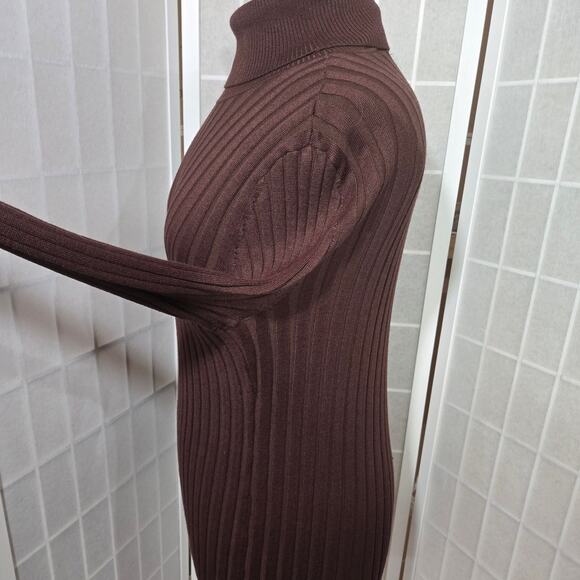 Ashley Stewart Women Brown Ribbed Knit Turtleneck Sweater Shirt Plus Size: 10/12 - Picture 8 of 10